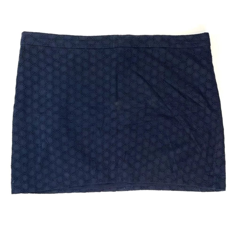 GAP Women's 100% Cotton Navy Blue Eyelet Mini Skirt With Zip Up Back 2012 Size 2